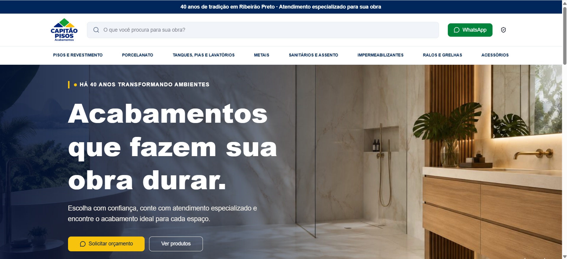 Prévia do site Capitão Pisos